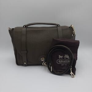 Coach Dark Olive/Brown Leather Crossbody Satchel